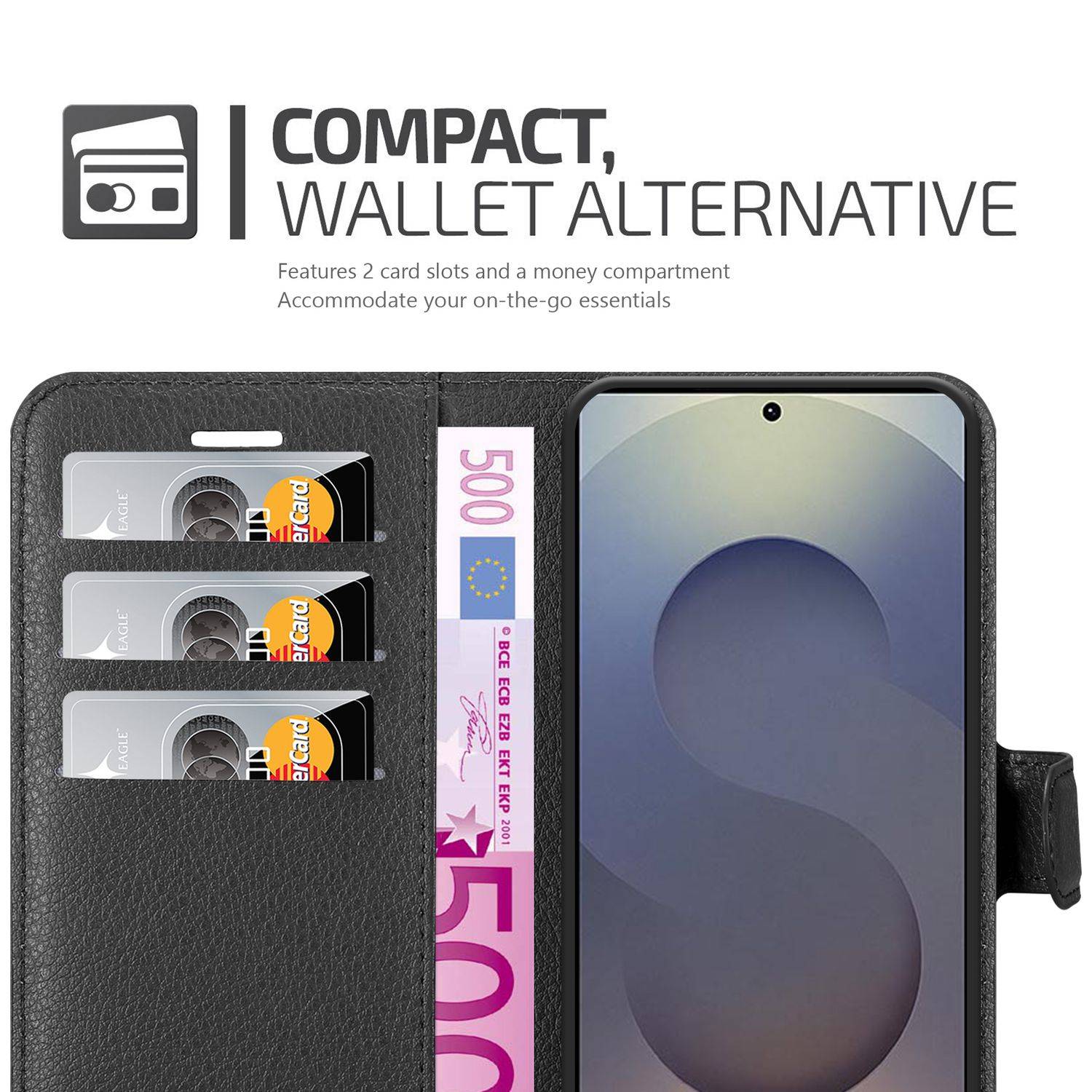Cadorabo Schutzhülle für Samsung Galaxy S26 Ultra Hülle in Schwarz Handyhülle Etui Case Cover Magnetverschluss-2