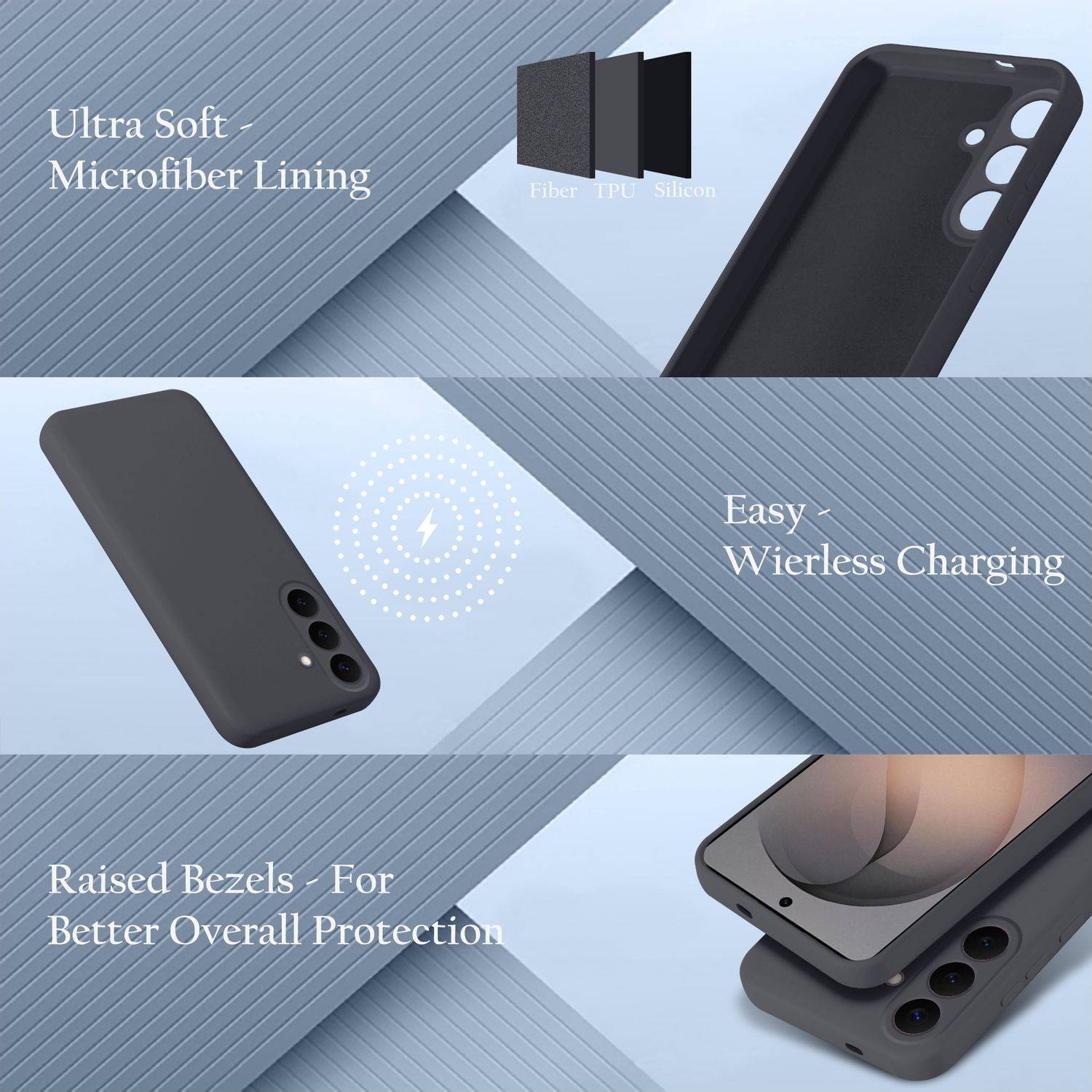 Cadorabo Schutzhülle für Samsung Galaxy S26 Hülle in Schwarz Handyhülle Case Cover TPU Etui-3
