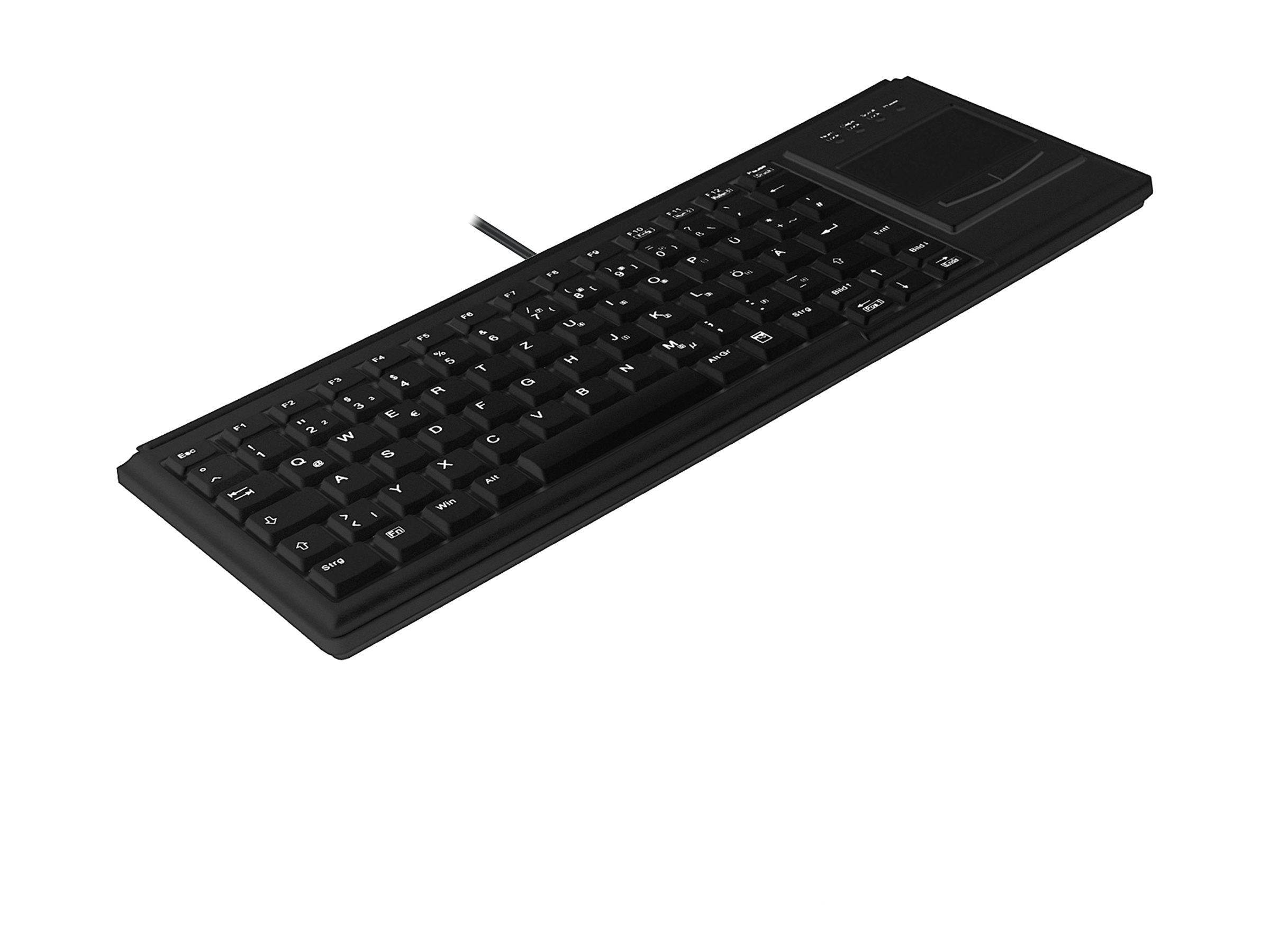 Contour Active Key AK-4400-G USB Tastatur Deutsch, QWERTZ Schwarz Integriertes Touchpad-1