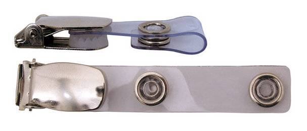 Hosenträger-Clip B mit ID-Strap aus weichem PVC, Transparent
