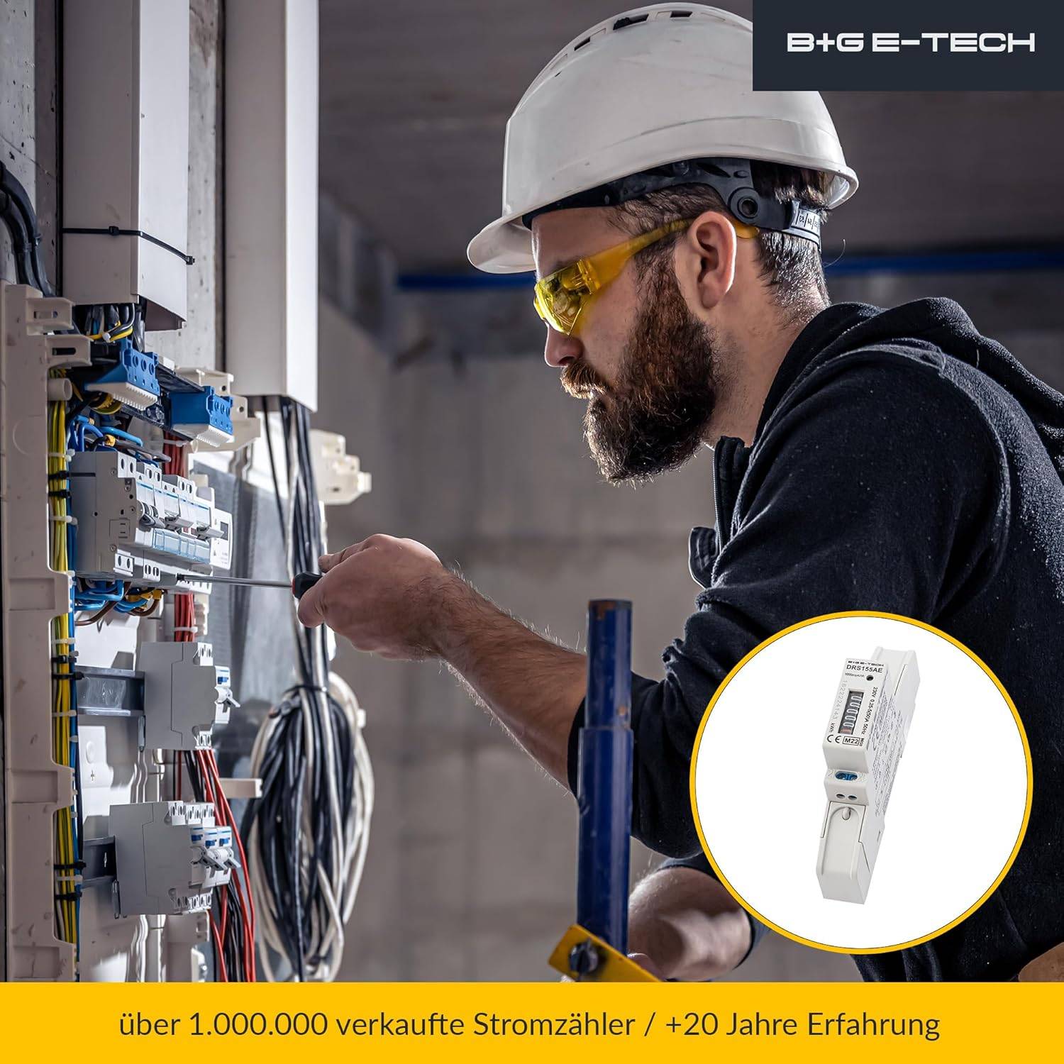 B+G E-Tech DRS155AE - Wechselstromzähler mit Rollenzählwerk Hutschiene 50A MID 2026 Stromzähler digital-4