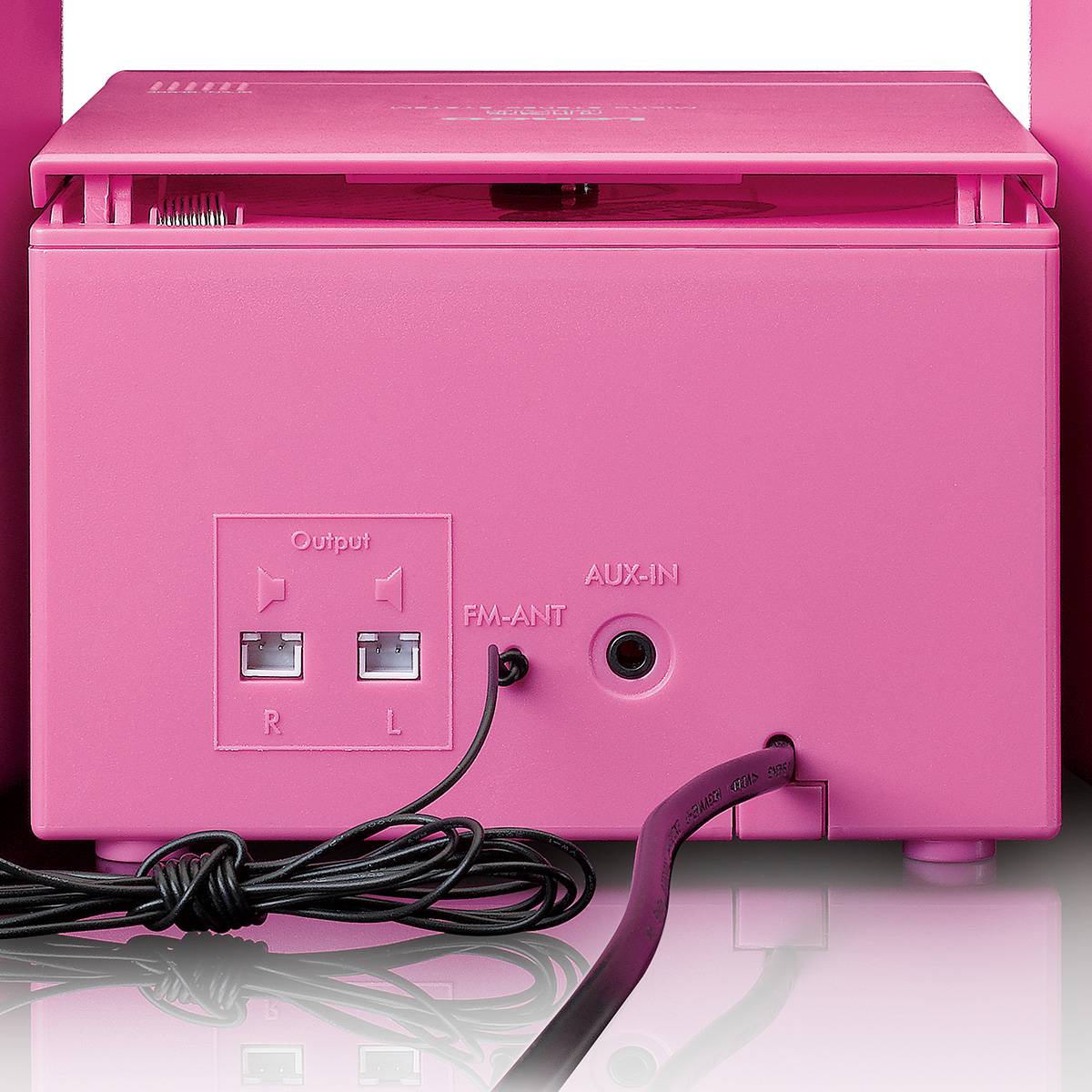 Stereo Microanlage CD FM Radio AUX-IN LCD Display und Sticker Rosa-2