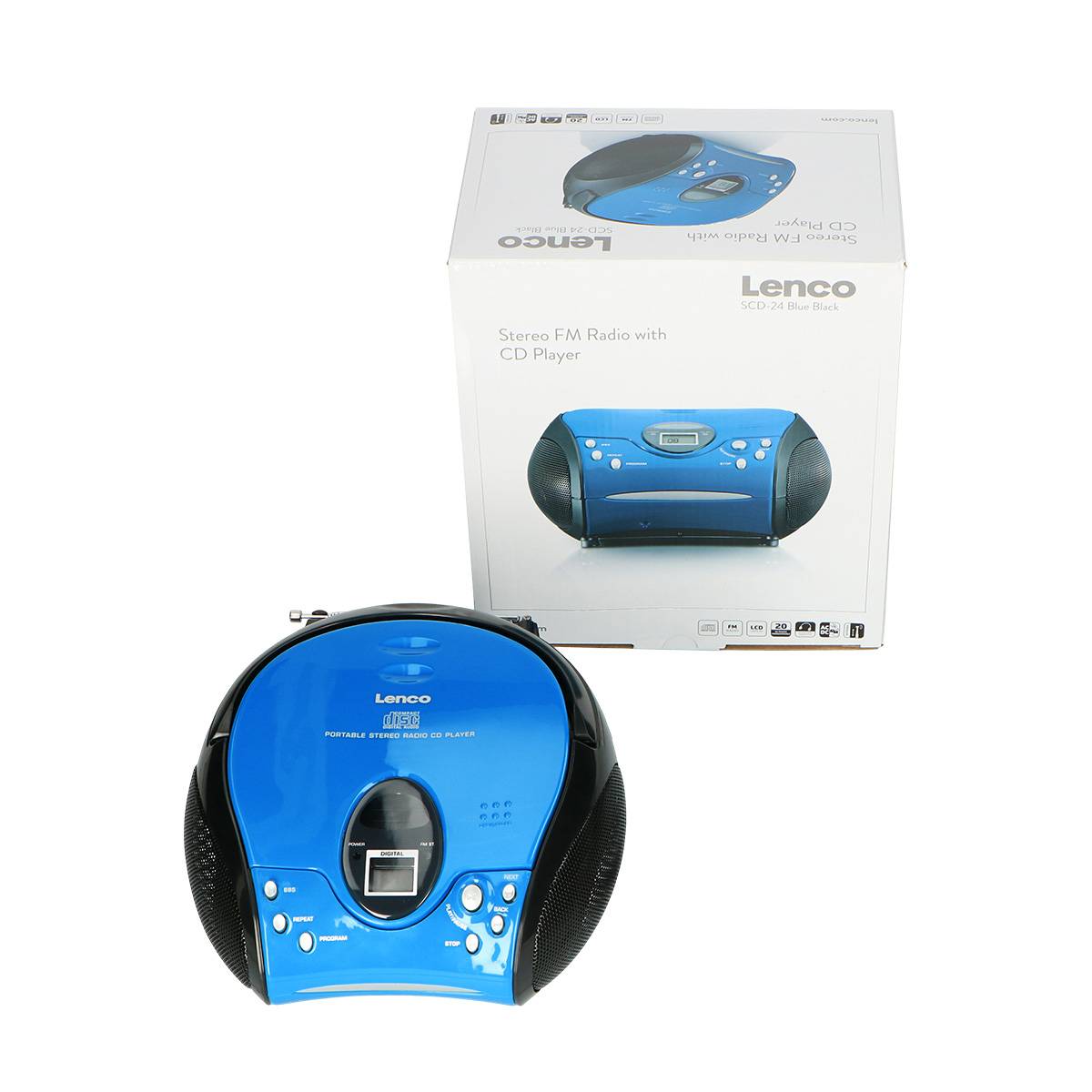 LENCO SCD-24 Stereo UKW-Radio mit CD-Player, blau/schwarz-4