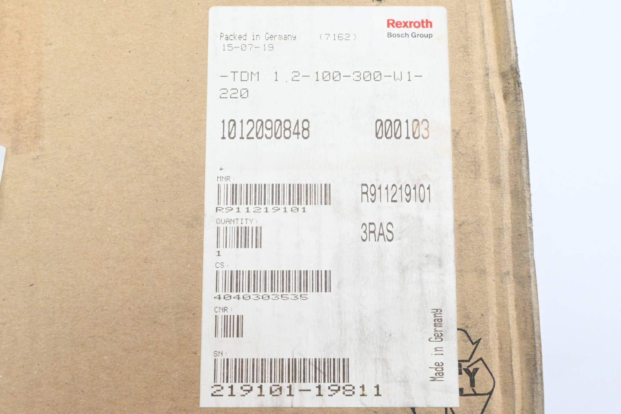 Indramat AC Servo Controller TDM 1.2-100-300-W1-220 ( R911219101 )-1