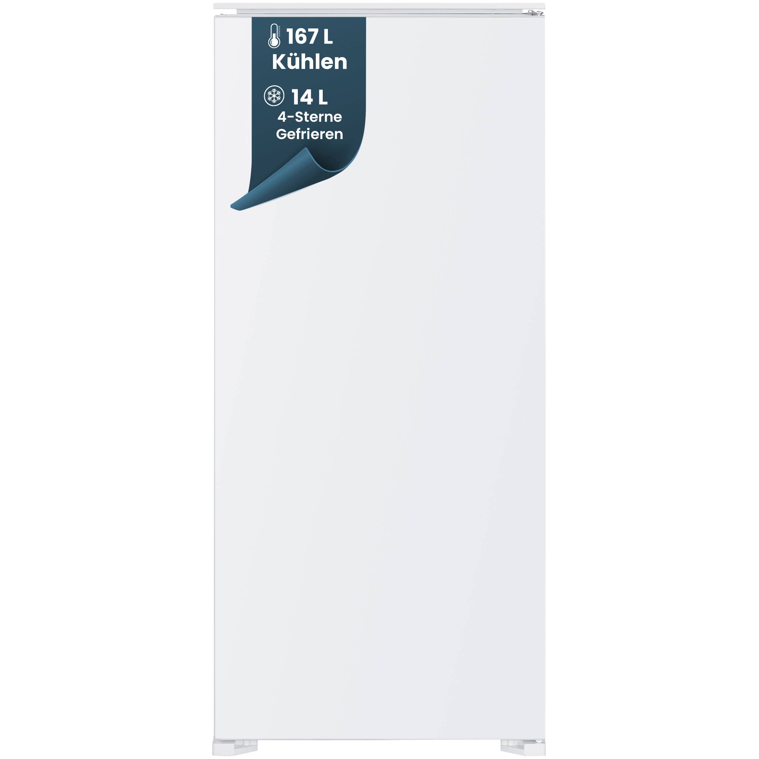 homeX CFB1811E Einbaukühlschrank mit Gefrierfach, 122cm Nische - 181 Liter, Schlepptürtechnik, LED-Beleuchtung, 39 dB-0