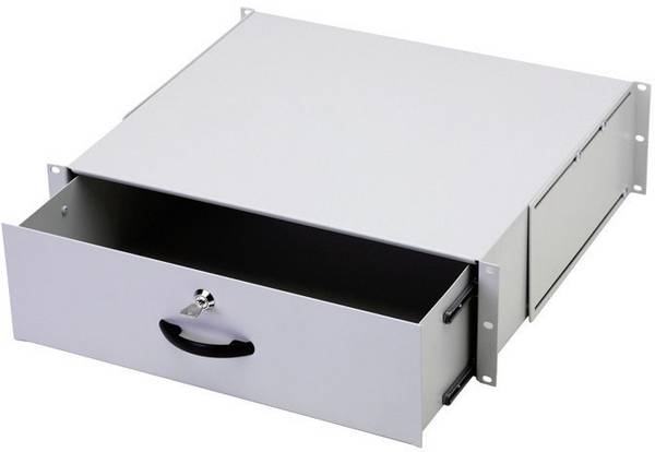 Digitus DN-19 KEY-3U 19 Zoll  Netzwerkschrank-Schublade  3 HE  Ausziehbar  Lichtgrau (RAL 7035)