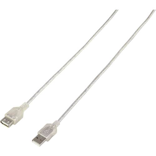 Renkforce USB-Kabel USB 2.0 USB-A Stecker, USB-A Buchse 3.00 m Durchsichtig RF-4538152