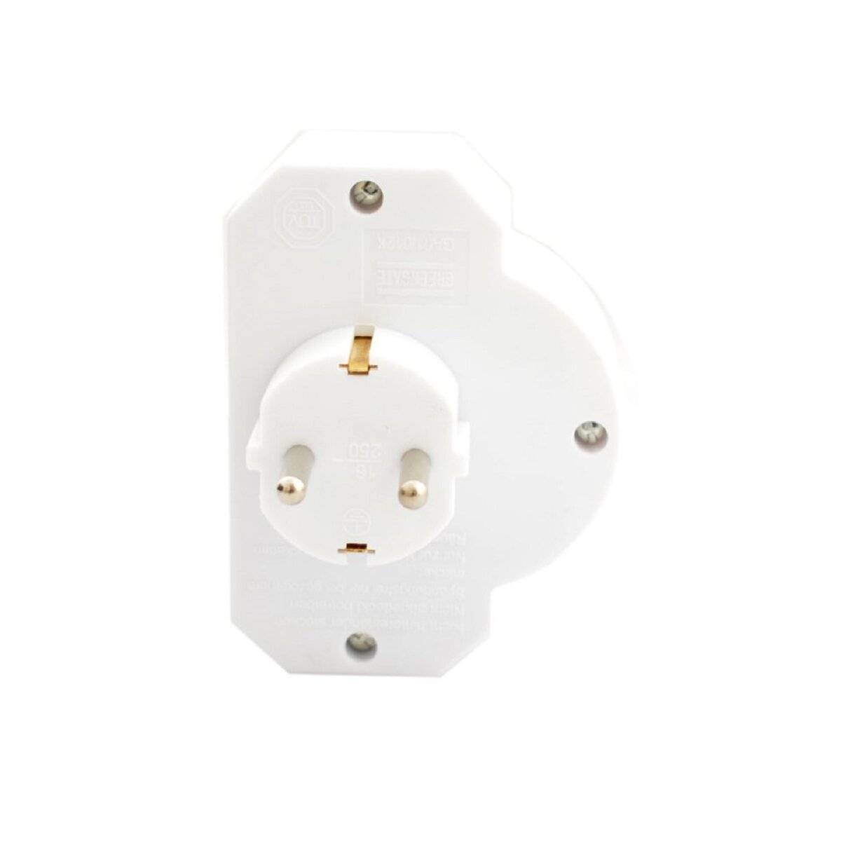 Zwischenstecker 3-fach mit Schalter Schuko 2x Euro TÜV Weiß-3
