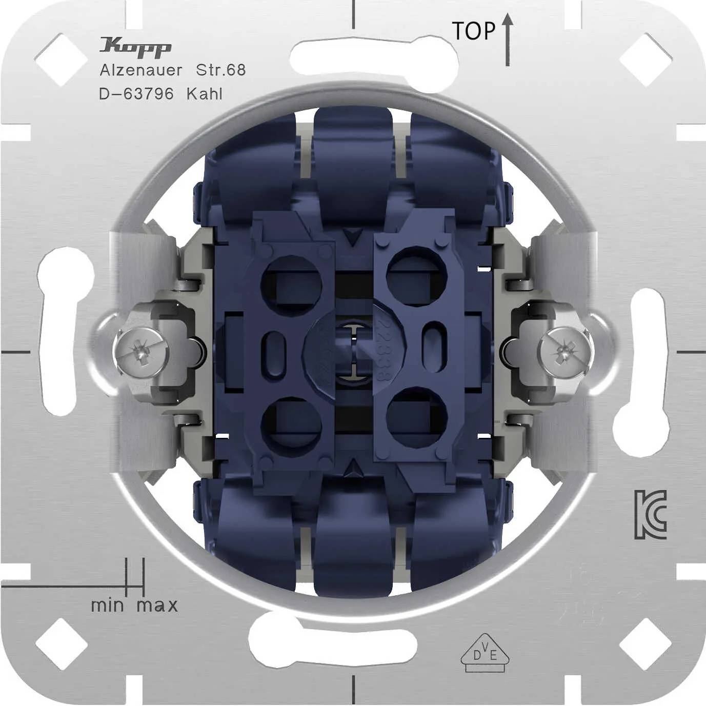 KOPP 508500008 - Unterputz Jalousieschalter-Sockel (ohne Abdeckung | 250V | 10A | IP20) - aluminium-0