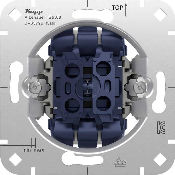 KOPP 508500008 - Unterputz Jalousieschalter-Sockel (ohne Abdeckung | 250V | 10A | IP20) - aluminium