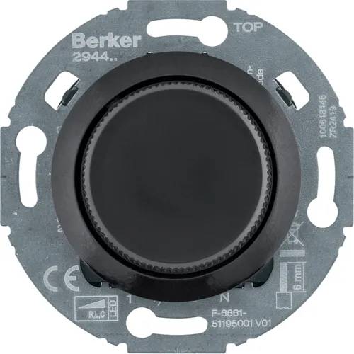 BERKER - Uni-Drehd. Z.-st. LED 1930/Gl. schw 294411-0