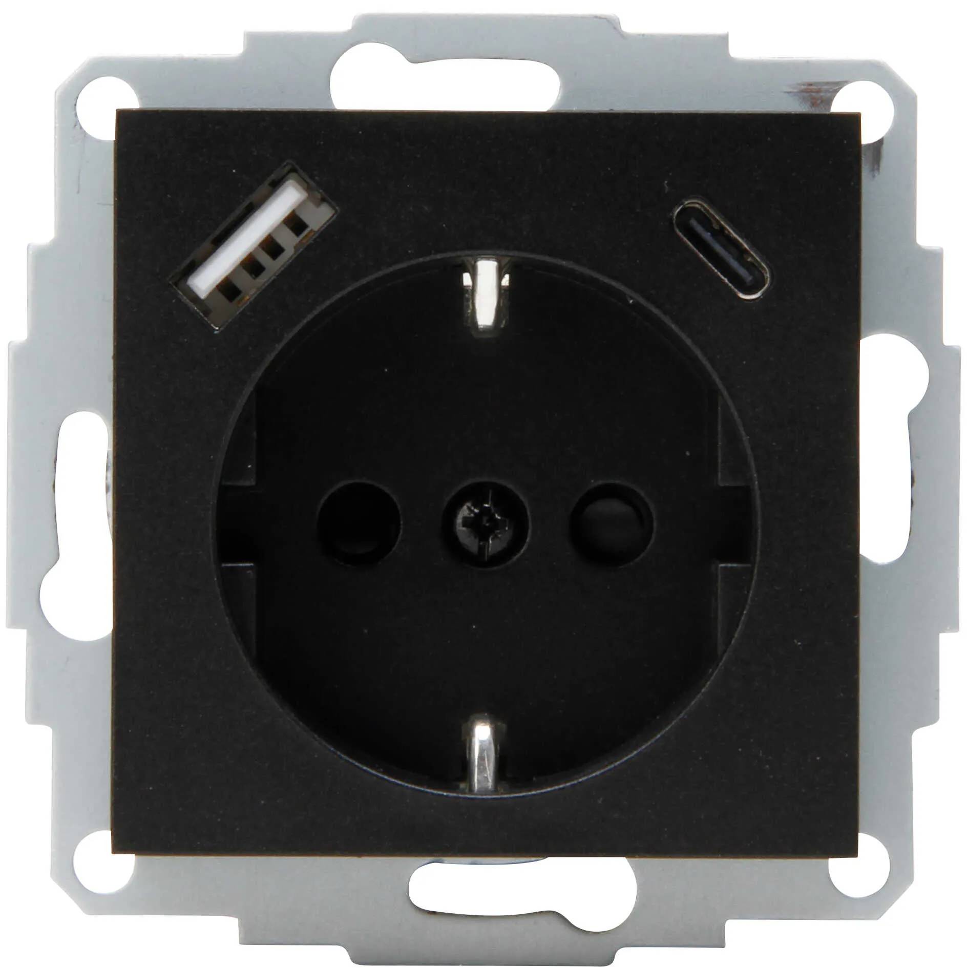 Heinrich Kopp Schutzkontakt-Steckdose HK07 USB A/C Anschluss schwarz matt-0