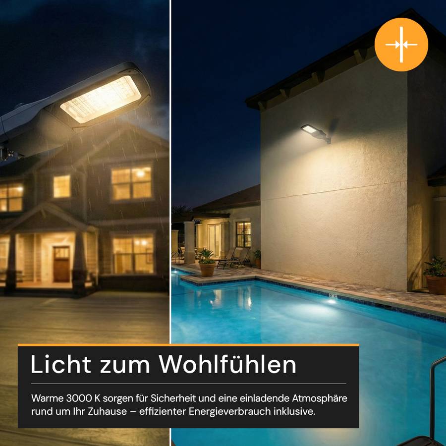 ENOVALITE LED Straßenleuchte PRO 80W 12000lm 3000K Warmweiß IP66 IK08 Dimmbar LUMILEDS Außenstrahler Mastleuchte Schwarz-4