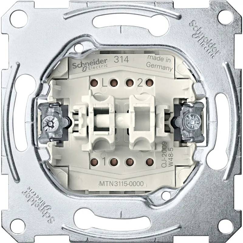 Schneider Electric - MTN3115-0000 - Two-circuit switch insert 1 pole, flush-mounted, 10 AX, AC 250 V, screwl. term.-0