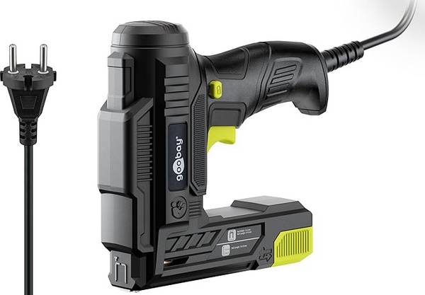 Goobay 77820 2in1 Elektrotacker kabelgebunden, Elektrotacker und Nagelpistole, Typ 53 und 47, 70 W