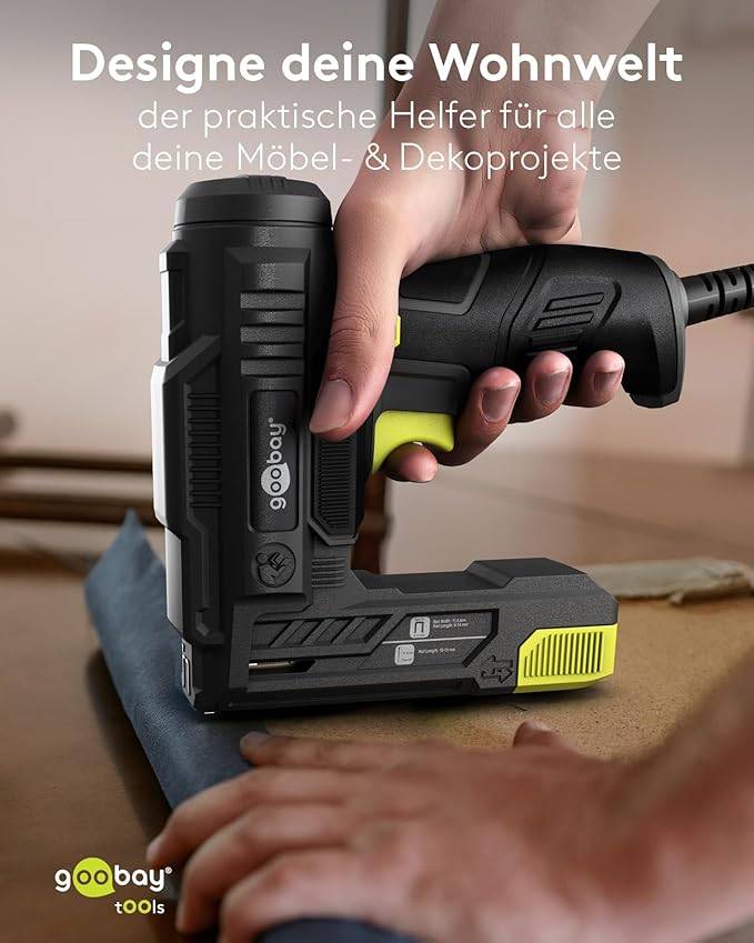 Goobay 77820 2in1 Elektrotacker kabelgebunden, Elektrotacker und Nagelpistole, Typ 53 und 47, 70 W-4