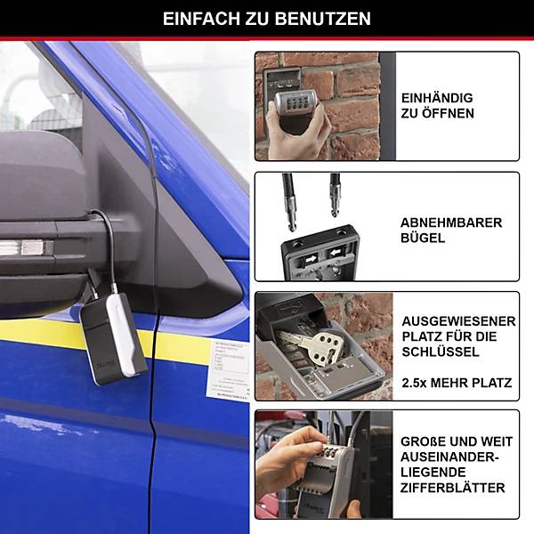 Schlüsselbox Select Access Stahl VE 4 Stk grau mit flexiblen Bügel. Master Lock Deutschland GmbH 87033949-2