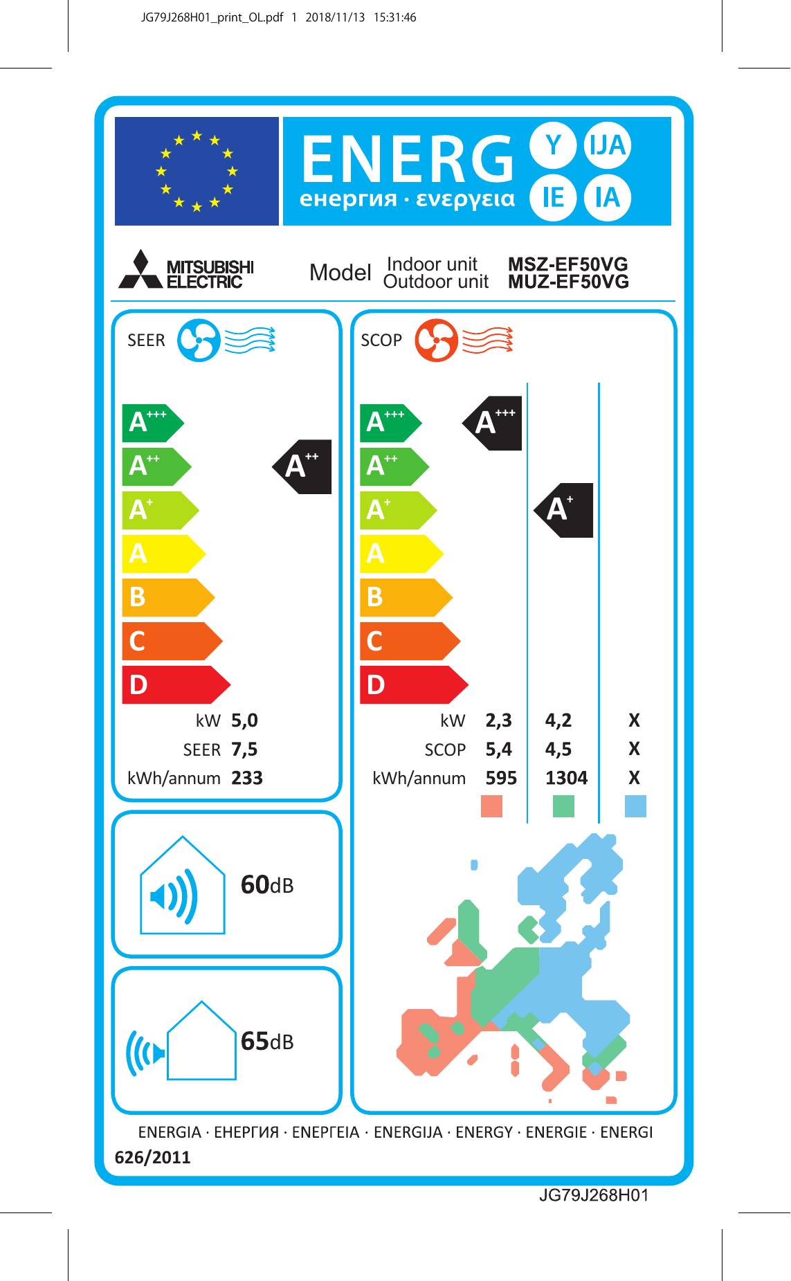 Mitsubishi Electric MSZ-EF50VGKB Inneneinheit 18 000 BTU – Wi-Fi, Silver Ion Filter, Designer Series-1