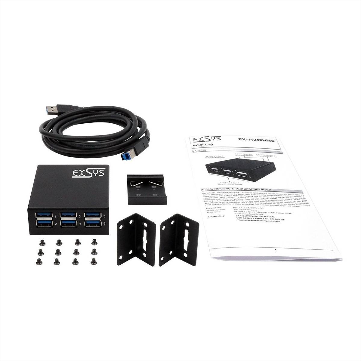 USB 3.2 Gen 1 Hub m.15kV ESD DIN-Rail Montage-2