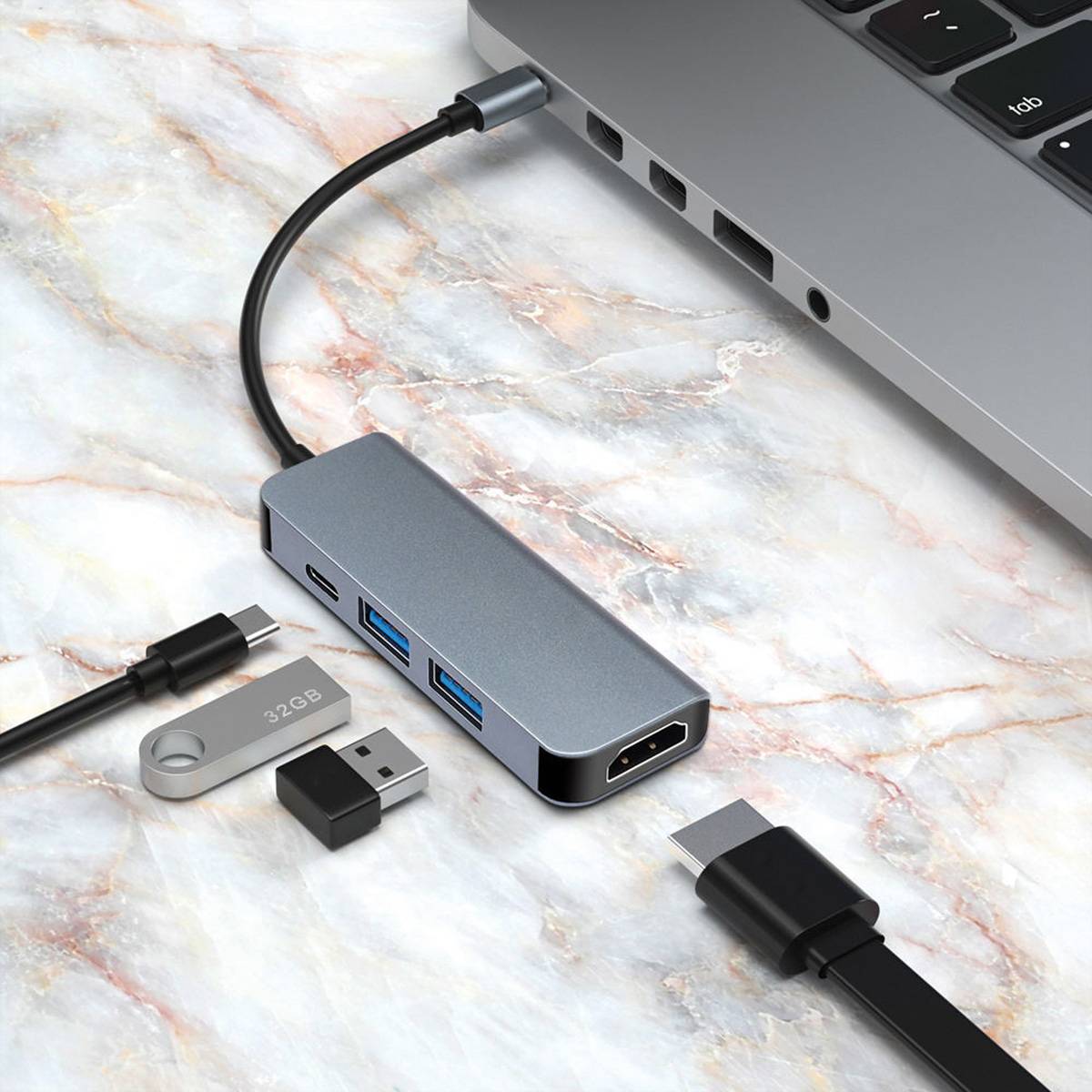 VALUE USB Typ C Docking Station, HDMI 4K, 2x USB A + Typ C PD-3