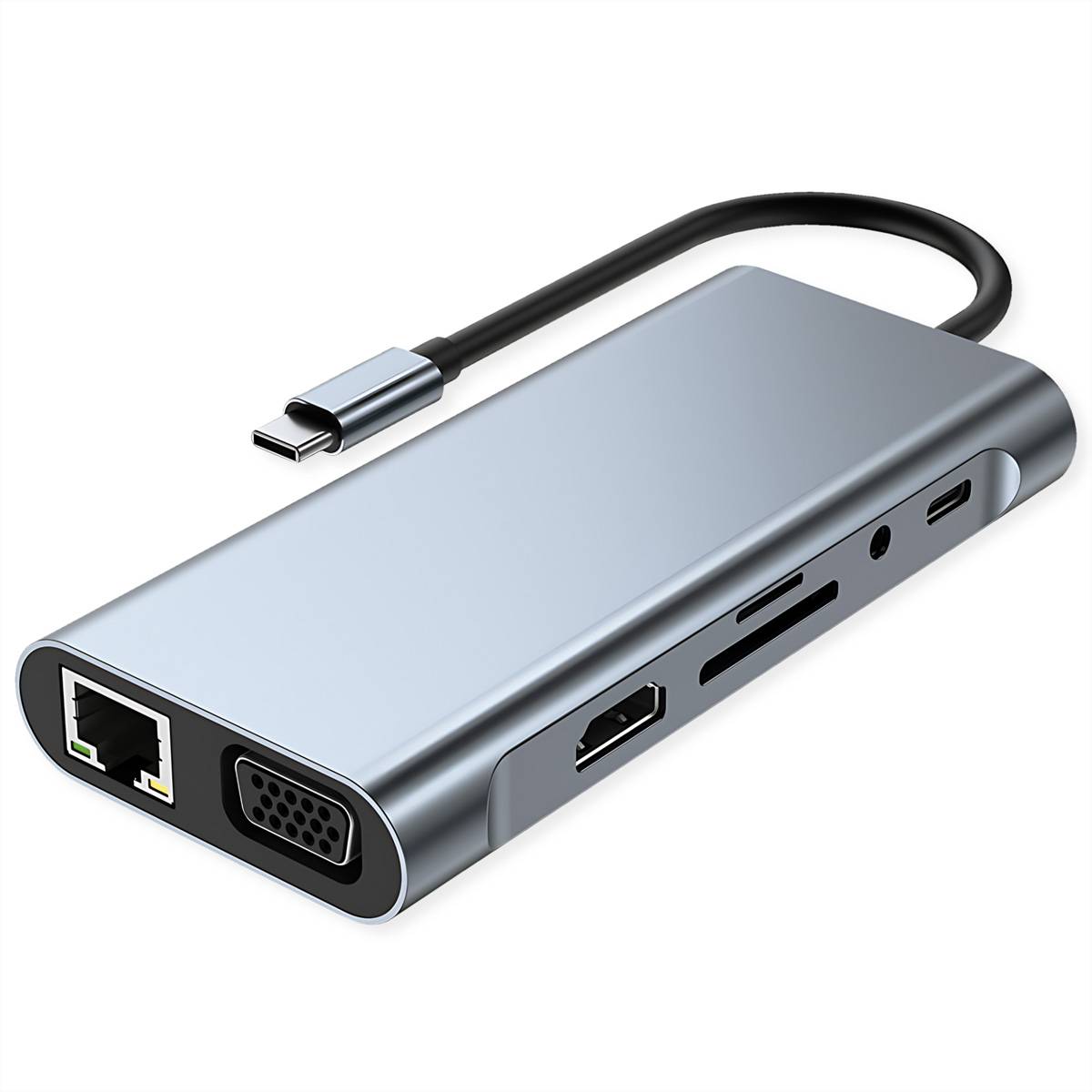 VALUE USB Typ C Docking Station, HDMI 4K60, 1x Gigabit Ethernet, 2x USB A + Typ C PD, 1x SD/microSD, 1x Audio-0