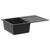 vidaXL Waschbecken Schwarz 780 x 500 mm 80% Quarz und 20% Harz