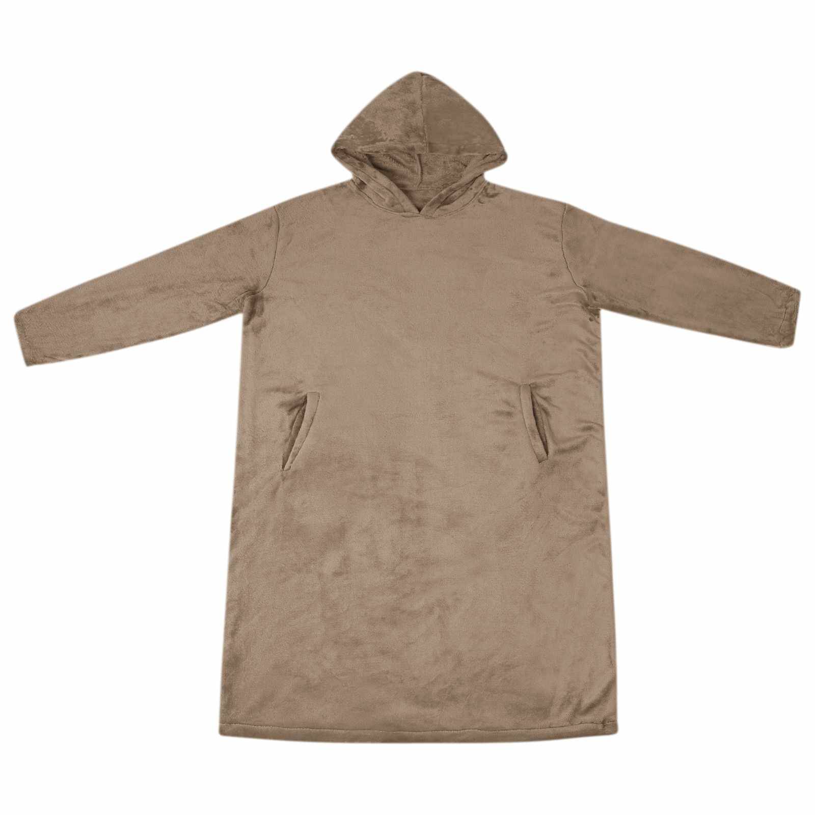 vidaXL Decken-Hoodie Kamel S Flanell-1