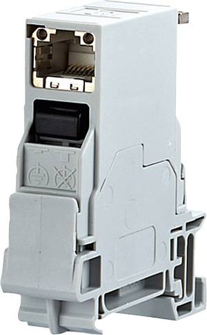 Metz Connect 1309426003-E Netzwerkdose Hutschiene CAT 6 Lichtgrau RAL 7035