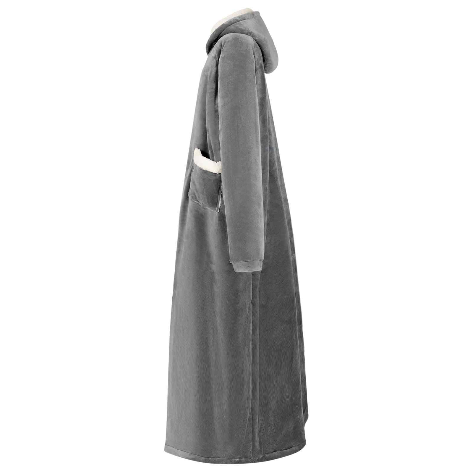 vidaXL Decken-Hoodie Dunkelgrau M Fleece und Flanell-2