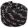 vidaXL Bootsseil 10 m 3 Schwarz und Rot PP