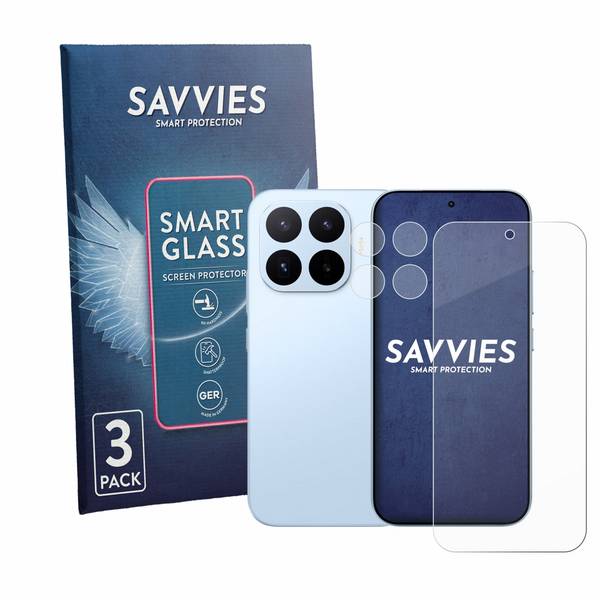 Savvies Smart Glass 3x Flexible Panzer Schutz Glas Folie für Xiaomi 17T (Display+Kamera)