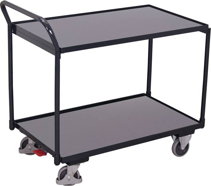 Tischwagen 2 Ladeflächen L590xB985mm grau Trgf.250kg Griff n.oben VARIOfit-0