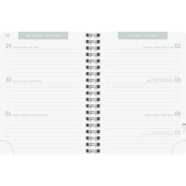 Schülerkalender A6 1 Woche/2 Seiten Bloom 2026/2027-1