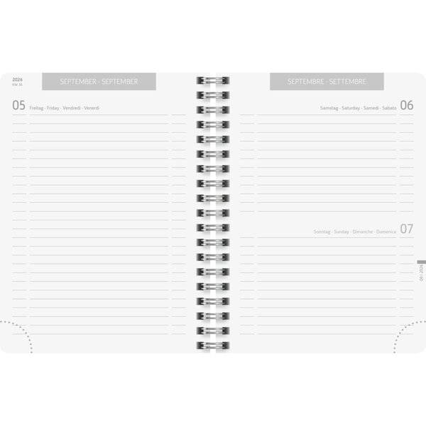 Schülerkalender A6 1 Tag/Seite Grey Marble 2026/2027-1