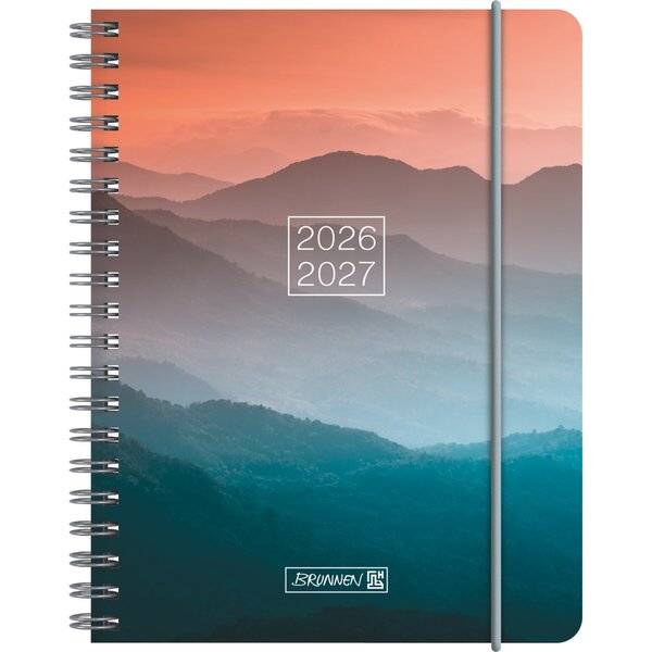 Schülerkalender A6 1 Woche/2 Seiten Misty Sunset 2026/2027-0