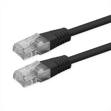 ROLINE Patchkabel Cat.6 (Class E), UTP, PoE, schwarz, 1 m