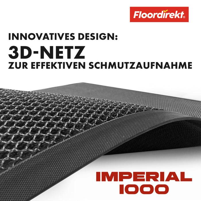 FLOORDIREKT Schmutzfangmatte Imperial 1000 - Innovatives 3-D Netz zur effektiven Filterung - Anthrazit - 90 x 150 cm-1