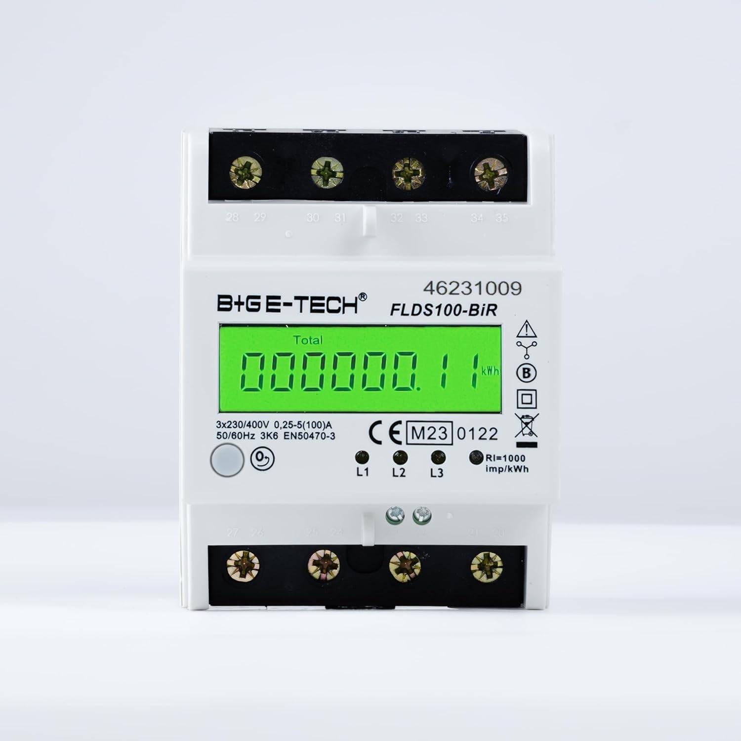 B+G E-Tech FLDS100BiR Drehstromzähler saldierend Hutschiene 400V 100A MID 2026 digital Stromzähler-2