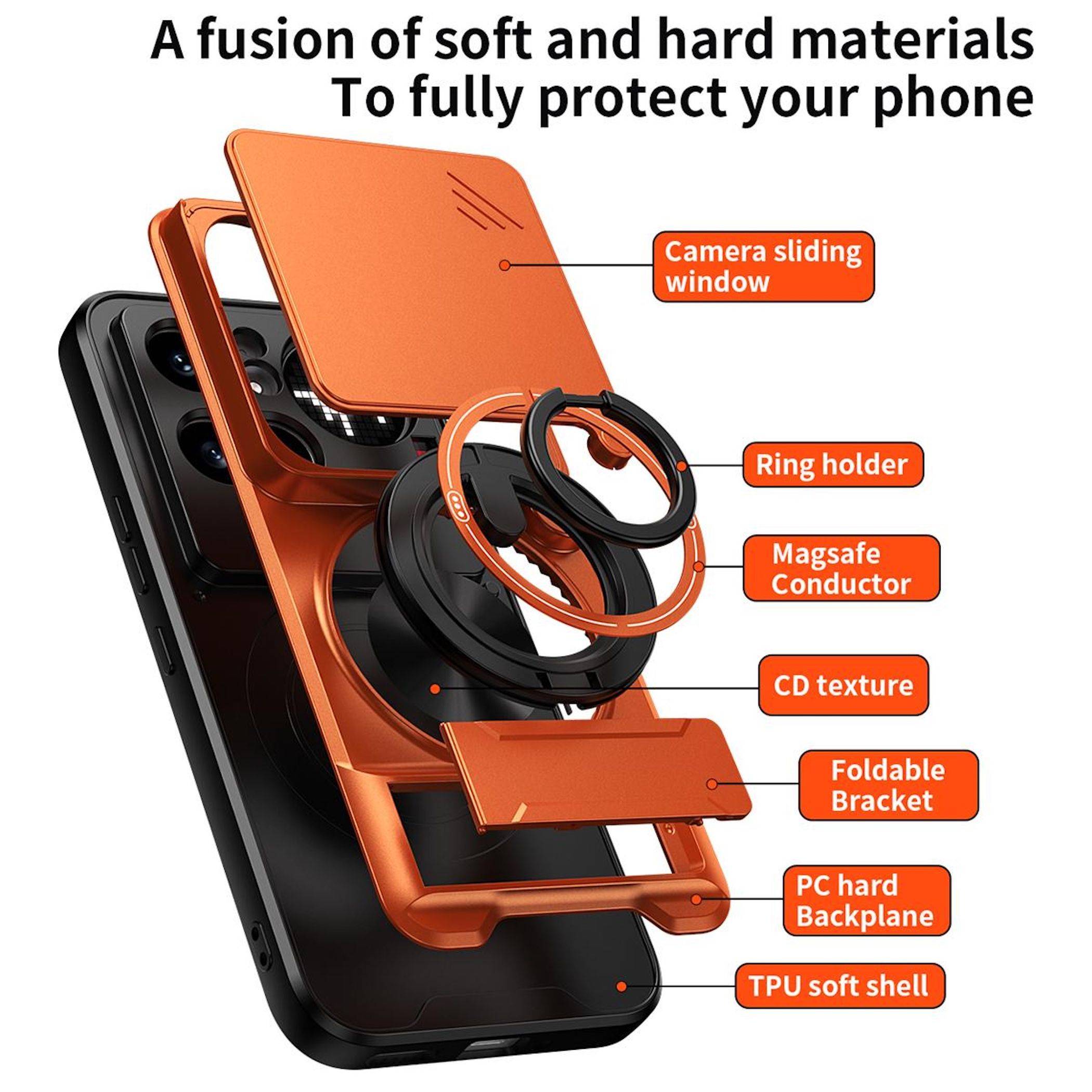 Camshield Handyhülle für Nothing Phone 4a Pro Magnetisch Standfunktion Schwarz-1