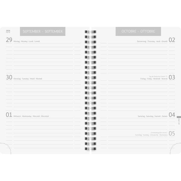 Schülerkalender A5 1 Tag/Seite Grey Marble 2026/2027-1