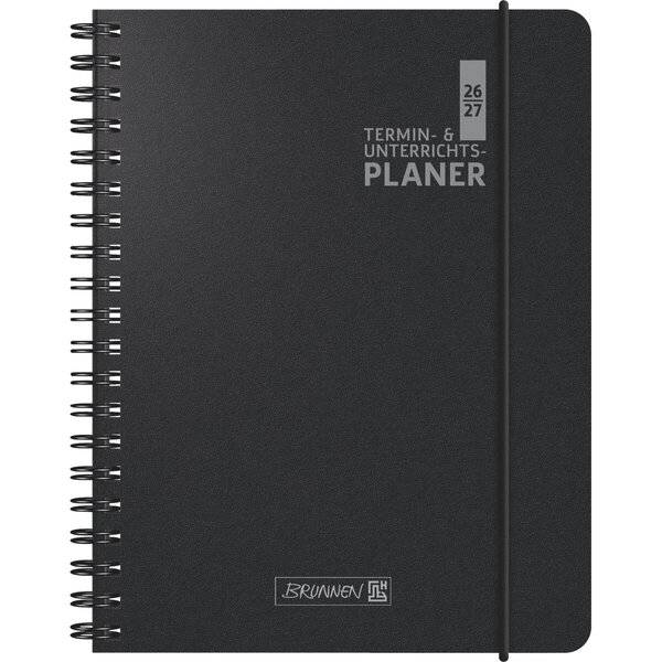 Lehrerkalender 1 Woche/2 Seiten 2026/2027 ca. A5 17x24cm Baladek schwarz-0