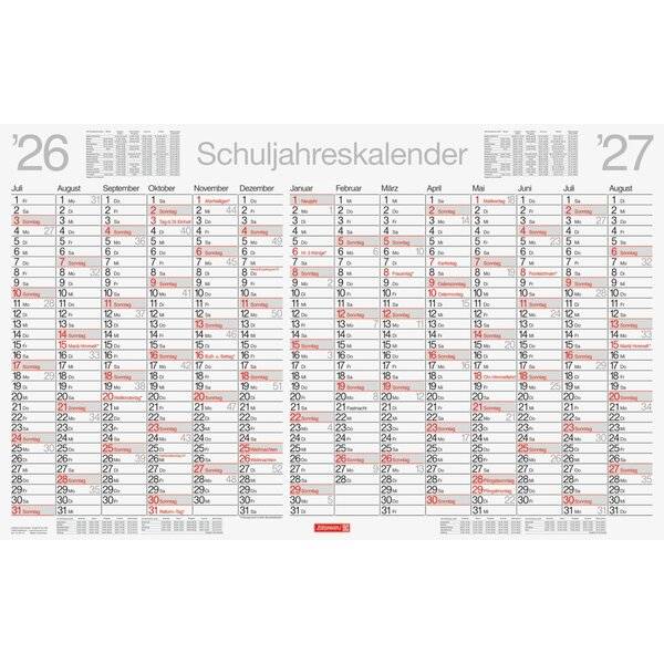 Schuljahreskalender abwischbar 2026/2027
