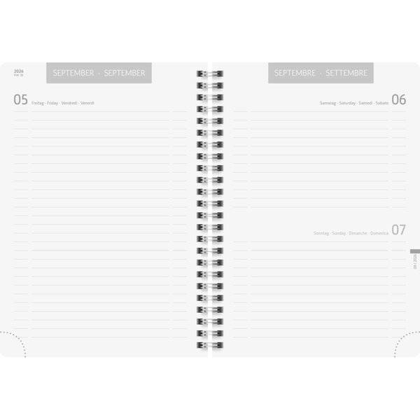 Schülerkalender A5 1 Tag/Seite Plain Black 2026/2027-1
