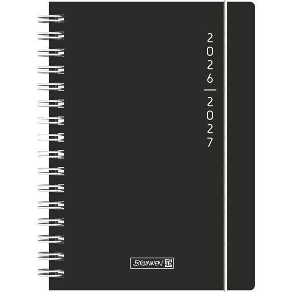 Schülerkalender A5 1 Tag/Seite Plain Black 2026/2027-0