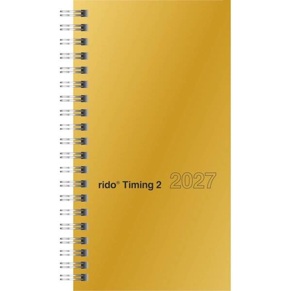 Taschenkalender Timing 2 9,3x17,2cm 1 Woche/2 Seiten Glanzkarton-Einband gold 2027