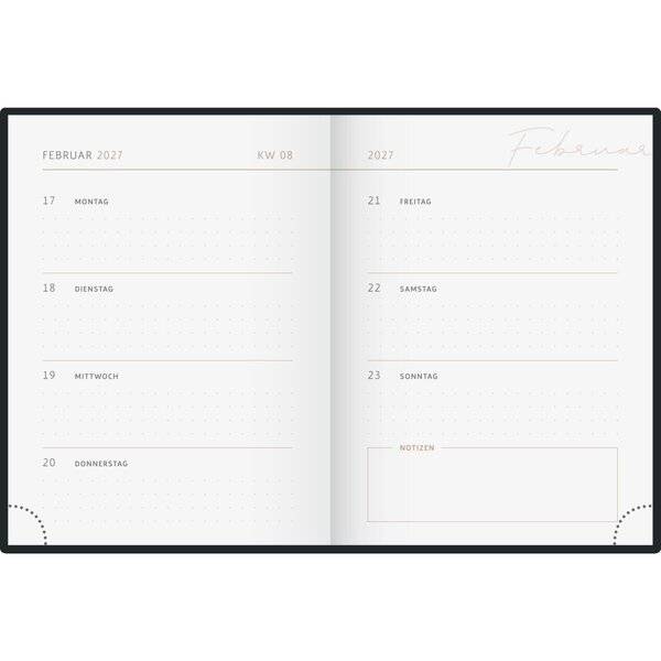 Taschenkalender Premium Young Line Mini A6 1 Woche/2 Seiten Papier Yoga 2027-1