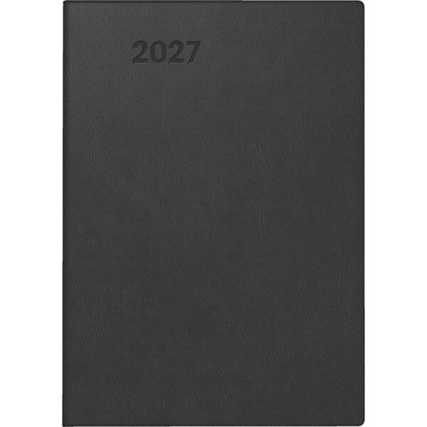 Taschenkalender 713 7,2x10,2cm 1 Woche/2 Seiten Kunststoff schwarz 2027-0