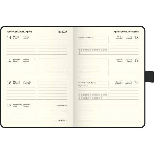 Taschenkalender Kompagon 10x14cm PU-Einband pink Kalendarium 2027-1