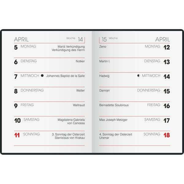Taschenkalender 716 7,2x10,5cm 1 Woche/Seite Kunststoff farbig sortiert 2027-1