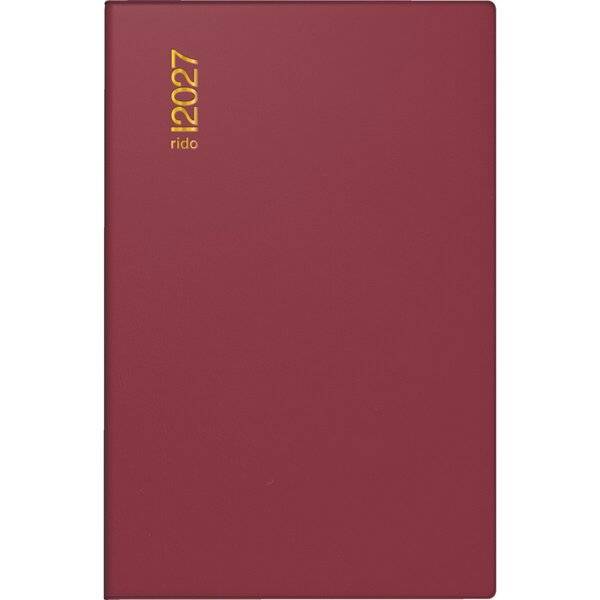 Taschenkalender Industrie II 7,5x11,2cm 2 Tage/Seite Kunststoff bordeaux 2027-0